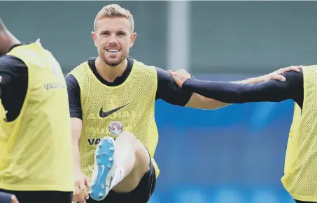  ??  ?? Former Sunderland midfielder Jordan Henderson puts in work in training as England prepare to face Panama on Sunday.