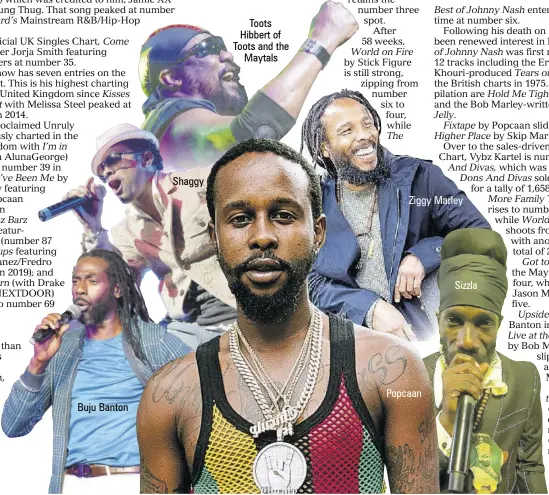  ??  ?? Buju Banton
Shaggy
Toots Hibbert of Toots and the Maytals
Ziggy Marley
Popcaan
Sizzla