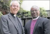  ?? PICTURE: PA WIRE ?? GRACING THE CEREMONY: The Archbishop of Canterbury Justin Welby with American bishop Michael Curry, who will close the wedding ceremony today.