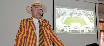  ?? Picture: MARK CARRELS ?? PROUD MEMBER: Port Alfred businessma­n and MCC cricket luminary, Ross Purdon, shares some anecdotes with Probus members on his attendance at Lord’s Cricket Ground for the second Ashes Test last year.