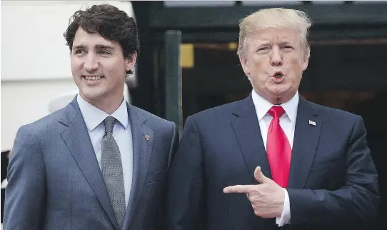  ?? SEAN KILPATRICK/THE CANADIAN PRESS ?? If Donald Trump cancels NAFTA, he would be doing Prime Minister Justin Trudeau a favour by giving Canada a chance to reclaim its economy.