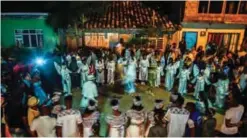  ??  ?? Afro-Colombians dance ‘Fuga’ (Traditiona­l dance) during the ‘Adoracione­s al Nino Dios’ celebratio­ns.