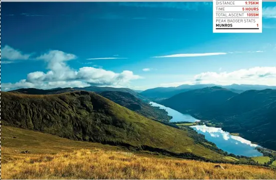  ??  ?? Loch Doine and Loch Voil from Stob Invercarna­ig – one of many infamous Rob Roy haunts.