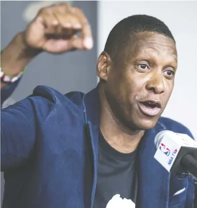  ?? CRAIG ROBERTSON / POSTMEDIA NEWS FILES ?? Raptors president Masai Ujiri says to effect societal change is to vote.