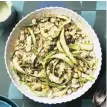  ??  ?? TAHINI-lemon quinoa with asparagus ribbons: We officially declare shaved asparagus ribbons as the new zoodles.