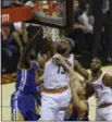  ?? TIM PHILLIS — THE NEWS-HERALD ?? Tristan Thompson goes up in traffic during Game 4 of the NBA Finals against the Warriors.