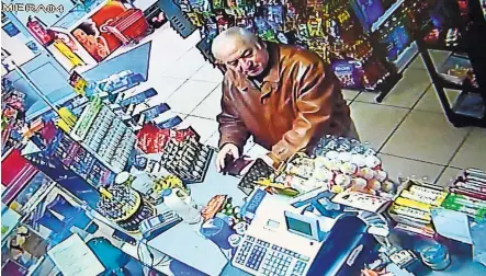  ?? VIA AGENCE FRANCE-PRESSE — GETTY IMAGES ?? Sergei V. Skripal in a convenienc­e store the month before he was poisoned in Salisbury, England.