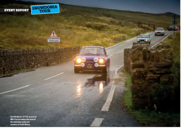  ??  ?? Carl Bedford's ST170-powered Mk1 Escort makes the most of the stunning roads and scenery of north Wales.