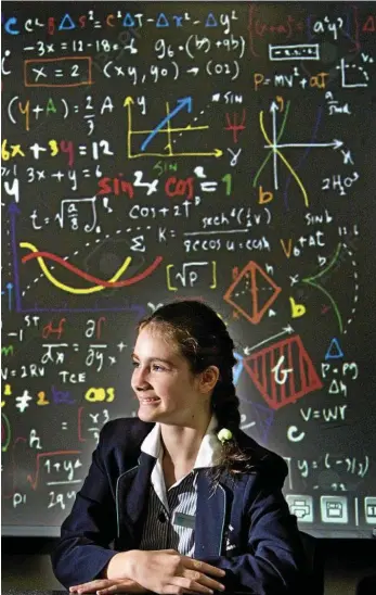  ?? PHOTO: NEV MADSEN ?? MATHS OLYMPIAN: St Ursula’s College student Lizzie Yevdokimov will compete in the Australian Mathematic­al Olympiad.