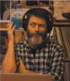  ??  ?? Nick Offerman plays Clemons’ father, a record shop owner who bonds with her over music.