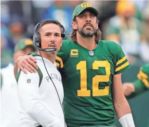  ?? DAN POWERS/USA TODAY NETWORK-WISCONSIN ?? Coach Matt LaFleur said at the NFL combine he hadn’t been pressing Aaron Rodgers to make a decision on his future.