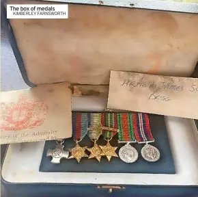  ?? KIMBERLEY FARNSWORTH ?? The box of medals