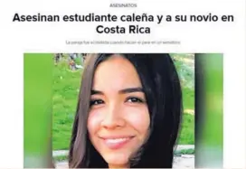  ?? NOTICIAS CARACOL ?? Valentina Cadavid era estudiante de Fisioterap­ia en Cali.