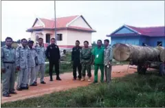  ?? SUPPLIED ?? Authoritie­s bust timber being transporte­d illegally from the Phnom Oral protected area in Kampong Speu province late last week.