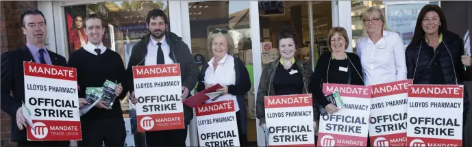  ??  ?? staff members outside the Bray branch last Friday morning.