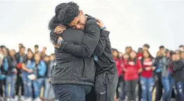  ??  ?? Samuel Carter mourns the death of Shomari Anderson. “This is hard for all of us,” Carter said in a speech. “Shomari was always smiling, always energetic.”