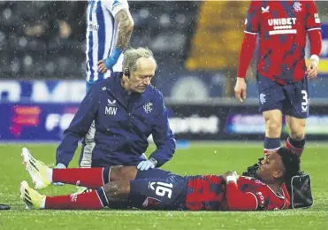  ?? ?? Rangers winger Oscar Cortes had to come off after being injured in the midweek win over Kilmarnock