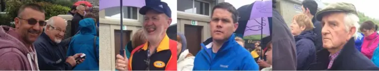  ??  ?? Familiar faces queuing for tickets at Wexford Park last week (from left) 1996 All-Ireland winning captain Martin Storey; Seamus Shore, father of Wexford senior hurler Andrew Shore; Cllr Ger Carthy; Jimmy Nolan; Ed Rowsome, a member of the G.A.A. County...