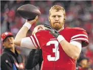  ?? Icon Sportswire / Icon Sportswire via Getty Images ?? San Francisco 49ers quarterbac­k C.J. Beathard posted a tribute on Instagram to his slain brother on Friday. Several 49ers teammates offered support.