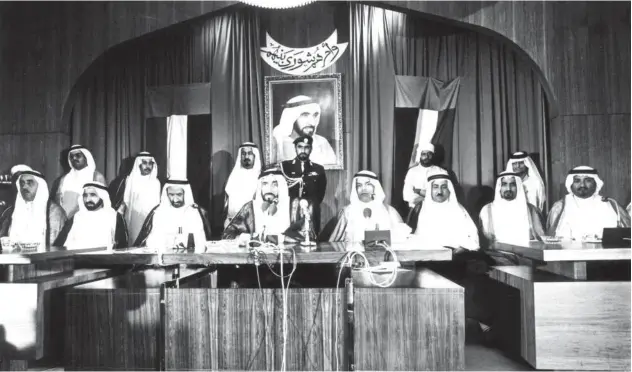  ?? ?? Taryam Omran Taryam and Dr. Abdullah Taryam were at the forefront of those calling for the establishm­ent of the seven-emirate federation, which is the UAE nowadays.