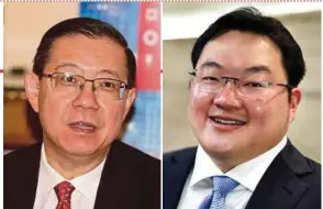  ??  ?? (From left) Lim Guan Eng and Low Taek Jho