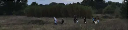  ?? RILEY SPARKS FOR THE TORONTO STAR ?? A Syrian family walks through a field in Greece south of the Macedonian border last weekend.