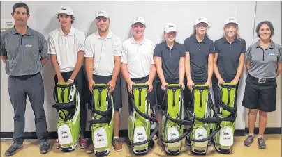  ?? SUBMITTED ?? The P.E.I. Canada Games golf team stands ready to take on the country when the golf event begins Aug. 8. Members of the team are, from left, head coach Sean Joyce, Tyler Hashmi, Jason Poley, Alex Taylor, Mya Chisholm, Lexie Murphy, Reese MacDonald and...