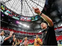  ?? CURTIS COMPTON / CCOMPTON@AJC.COM ?? Team President Darren Eales discusses Atlanta United’s future at Mercedes-Benz Stadium, which hosts its first MLS game Sept. 10 when Dallas visits.