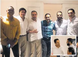  ?? CORTESíA ?? El empresario Fuad Char, director de Cambio Radical en el Atlántico, aparece con algunos de los congresist­as costeños. En el recuadro, Germán Vargas Lleras con el senador Arturo Char.