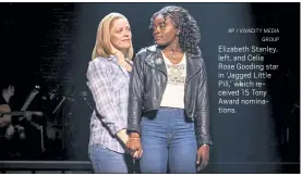  ?? AP / VIVACITY MEDIA
GROUP ?? Elizabeth Stanley, left, and Celia Rose Gooding star in ‘Jagged Little Pill,’ which received 15 Tony Award nomination­s.