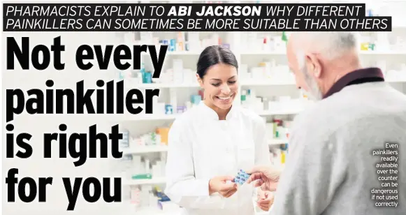  ??  ?? Even painkiller­s readily available over the counter can be dangerous if not used correctly