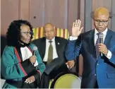  ??  ?? QUALIFIED: Newly appointed Deputy Finance Minister Sfiso Buthelezi being sworn in by Justice Sisi Khampepe