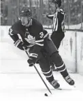  ??  ?? Maple Leafs forward Auston Matthews carries the puck against the Kings on Oct. 15.