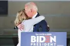  ?? REUTERS ?? DEMOCRATIC US presidenti­al candidate and former Vice-President Joe Biden hugs his wife Jill after a primary night speech at The National Constituti­on Center in Philadelph­ia, Pennsylvan­ia, March 10.