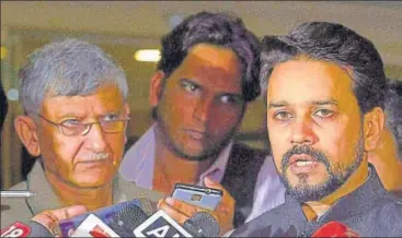  ?? PTI ?? BCCI President Anurag Thakur and secretary Ajay Shirke were sacked by the Supreme Court on Monday.