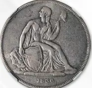  ??  ?? A genuine, but repaired, 1836 Gobrecht dollar.