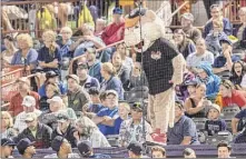  ?? Jim Franco / Special to the Times Union ?? Southpaw, the Valleycats mascot, takes part in a 2019 promotion. Tri-city has a June 4 home opener planned.