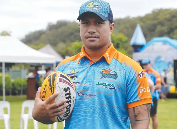  ?? Picture: STEWART McLEAN ?? HE’S FOCUSED: Matolu Laumea is putting in the hard work to get his rugby league career moving forward in the Far North.