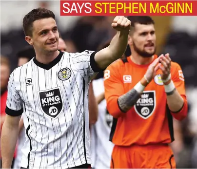  ??  ?? Close to redemption: St Mirren captain McGinn (left) hopes to lead his team to safety today SAYS STEPHEN McGINN