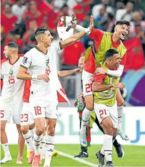  ?? Foto: Efe ?? Los jugadores de Marruecos celebran la victoria.