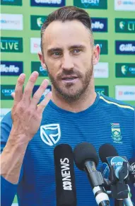  ??  ?? NO WAY: Faf du Plessis arrives in Perth yesterday.