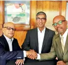  ??  ?? From left: MTI CEO Hilmy Cader, MTI Associate in Ethiopia and BCAD Consulting CEO Afework and MTI Senior Internatio­nal Consultant Darshan Singh