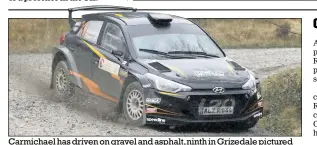  ??  ?? Carmichael has driven on gravel and asphalt, ninth in Grizedale pictured