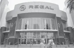  ?? JAE C. HONG/AP ?? Regal Cinemas announced it will temporaril­y close all of its U.S. theaters on Oct. 8, including four in Connecticu­t.