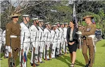  ?? PHOTO: AUSPIC ?? A guard of honour is inspected by Prime Minister Jacinda Ardern in Sydney.