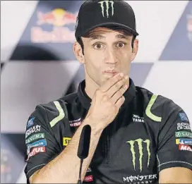  ?? FOTO: GETTY ?? Zarco gesticula durante la rueda de prensa oficial ayer en Jerez