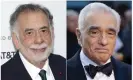  ?? Photograph: AP ?? Outspoken … Francis Ford Coppola and Martin Scorsese think superhero films are ‘not cinema’.