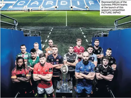  ??  ?? Representa­tives of the Guinness PRO14 teams at the launch of this season’s competitio­n PICTURE: INPHO