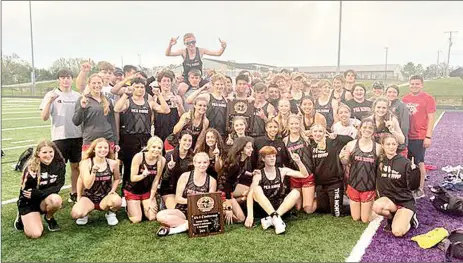  ?? Courtesy photograph ?? Pea Ridge Blackhawks and Lady Blackhawks track teams won the 4A District meet in Berryville and was scheduled to compete in the State meet Tuesday, May 4.