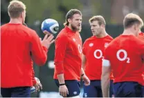  ?? PHOTO: REUTERS ?? Debutant . . . Jonny Hill (centre) is seen during England training at the Lensbury Hotel, Teddington ahead of his internatio­nal debut against Italy in the Six Nations tournament tomorrow morning.